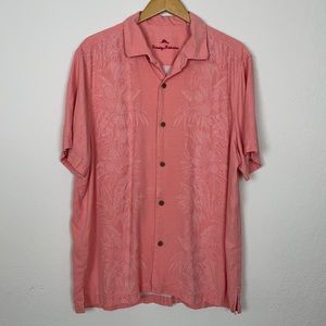 Tommy Bahamas Silk Shirt Tropical Print